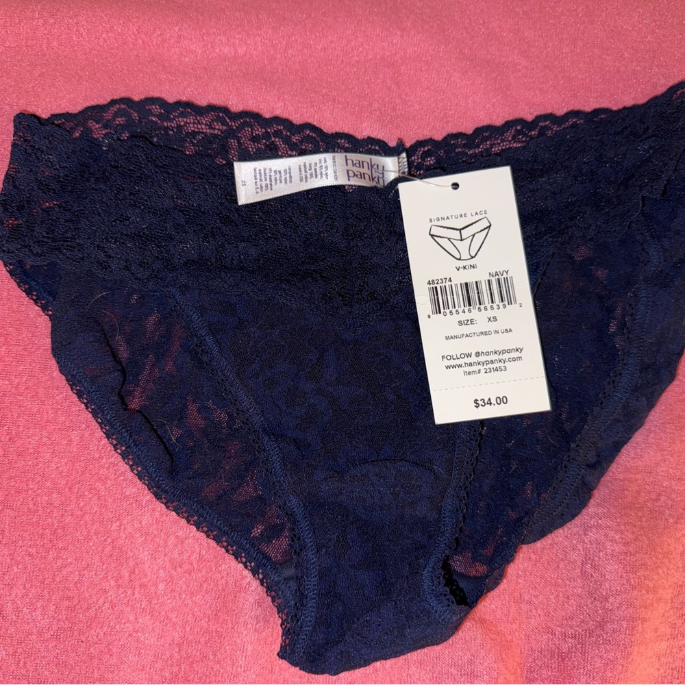 Hanky Panky Signature Lace Navy Panties